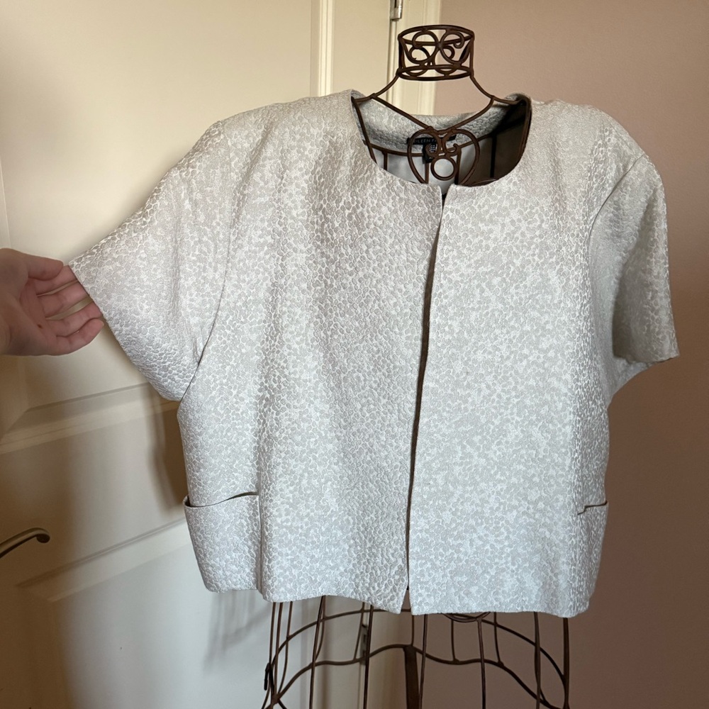 Eileen Fisher Taupe Pebble Textured Bolero size XL